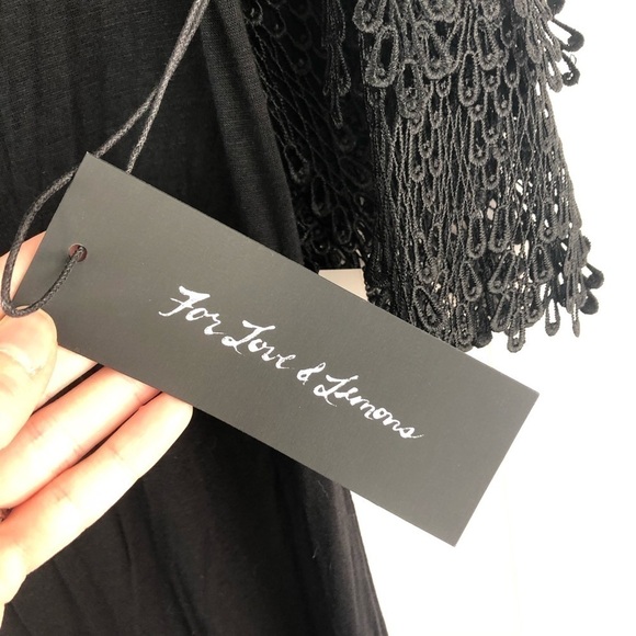 For Love and Lemons NWT maxi black crochet dress - Picture 6 of 8